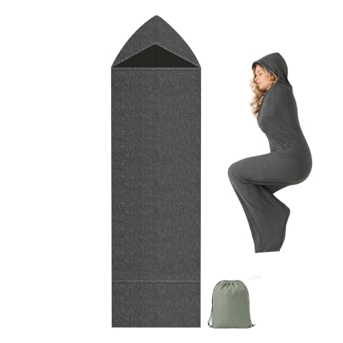MREKFO Hooded Sleep Sack for Deeper Sleep (Gray M)