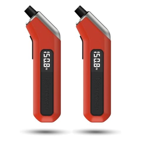 ETENWOLF Digital Tire Pressure Gauge 2 Pack, Industrial Tire Gauge 3-200 PSI, Calibrated to ANSI B40.7 Grade 2A(Plus-Minus 0.5%), Air Pressure Gauge with Replaceable AAA Batteries (Vivid Orange) Cover