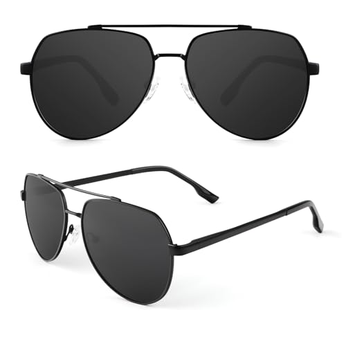 Aviator Sunglasses for Men, Lightweight Mens Sunglasses Metal Frame Pilot Sun Glasses for Driving Fishing