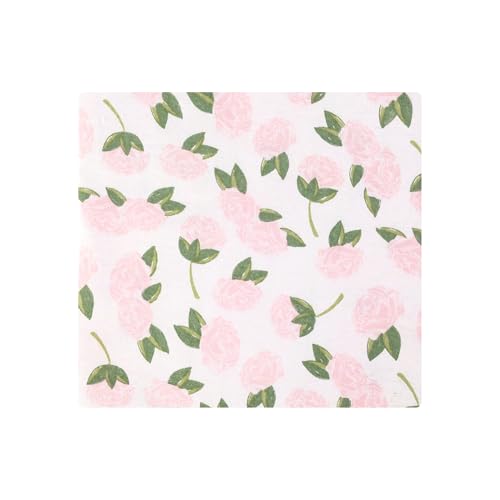 Image of Hudson Baby Unisex Baby Cotton Polyester Flannel Receiving Blankets, Pink Peony, One Size