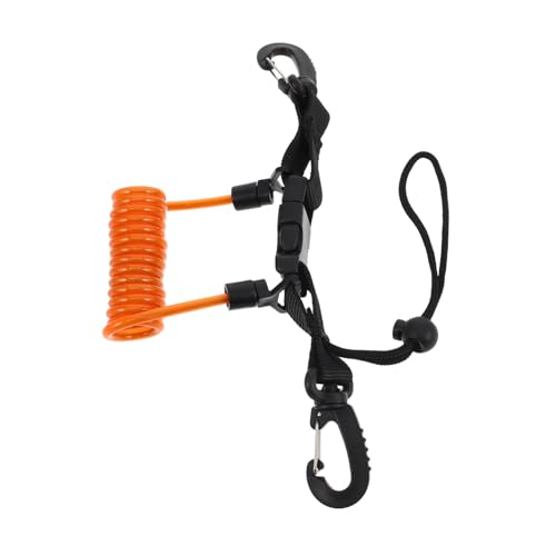 DIYEAH Heavy Duty Retractable Coiled Lanyard for Scuba Diving -drop Spring Rope with -resistant Hand Strap Design for Underwater Safety and Stability