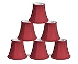 Urbanest 1100469c set of 6 Chandelier Mini Lamp Shade 5-inch, Bell, Clip On, Burgundy