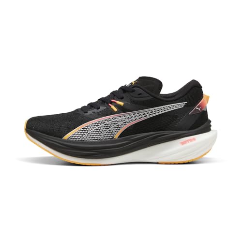 PUMA PUMA Men's Deviate Nitro 3 Running Shoes, Puma Black/Sun Stream, 9.5 M US