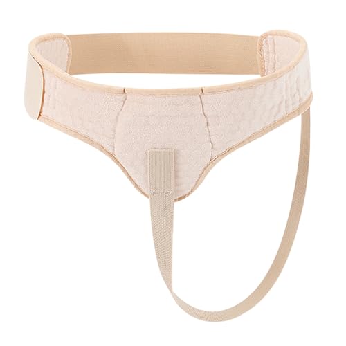 男性用の左側または右側のヘルニアベルト、男性用鼠径ヘルニア ベルト、不快感を軽減するために完全に調整可能(Beige,M)