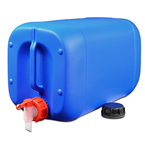 25 Liter Getränke- Wasserkanister mit 1 Hahn und 1 Schraubdeckel (DIN 61) | Lebensmittelecht | Stapelbar | Indoor und Outdoor | BPA Frei Blau Cover