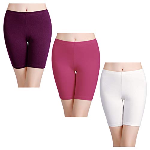 Image of wirarpa Women's Cotton Boy Shorts Underwear Anti Chafing Soft Biker Short Plus Boy Shorts Panties 4 Pack, Multicolor05-4 Pack