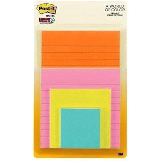 3M Post-it Super Sticky Lined Notes - Assorted Sizes