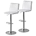 WeHome - 2 X Sgabelli da Bar Regolabile Sgabello da Cucina Girevole a 360° Sgabello Alto Sedia con Schienale e Poggiapiedi in Similpelle Capacità di Peso 200kg, con profilo in alluminio (Bianco)