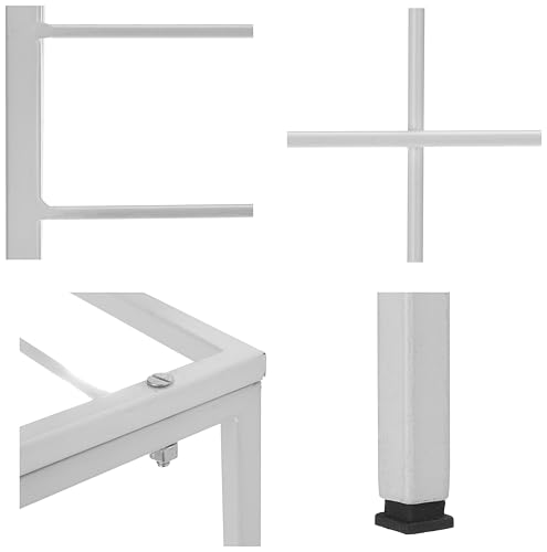 Image of Amazon Brand - Solimo Metal Plant Stand (Set of 4, White) - Powder-Coated Iron, Heavy-Duty, Corrosion-Resistant, Indoor & Outdoor Use, 20x60x20 cm, Holds up to 50 kg