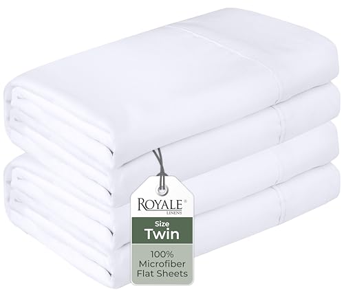 Catálogo de Sábanas encimeras disponible en línea para comprar. 41 Royale Linens - Juego de 2 sábanas planas a granel, sábanas superiores, microfibra suave de 1800, resistente a las arrugas y a las manchas, para hotel, mesa de masaje, hospital,...