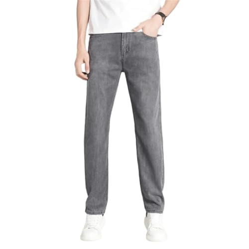 Men's Jeans, Loose Straight-Leg, Soft, ice Silk, Casual, Stretch, Wide-Leg Trousers - Main Image
