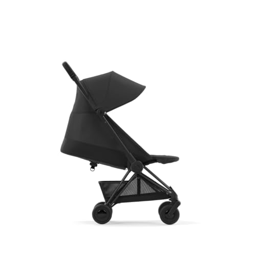 Image of Cybex Coya Compact Stroller, Lightweight One-hand Fold, Travel-Friendly Pram for Newborns, Infants, and Toddlers, Age 0-4 years, Flat Recline Position, One Pull Harness, Hand Luggage Compatible, Stroller (Sepia Black Matt Black Frame)