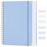 Spiral Notebook, Sketchbook 8.5' x 11', 300 Page Hardcover Sketch Book, Leather Blank Notebook Journal for Women Men, Large Sketchbook for Drawing, No Bleed Thick Paper Unlined Notebook, A4, Blue