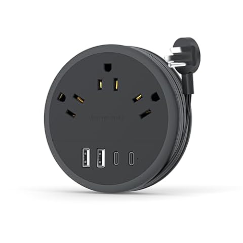NTONPOWER-US-Direct NTONPOWER Flat Plug Extension Cord, 2 USB C Travel Power Strip with 3 Outlets 4… — $16.98 (23% off)