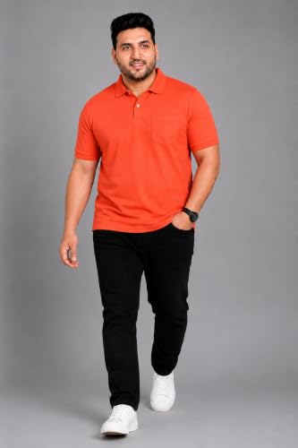 Image of INKKR Plus Size Solid Men's Polo Neck T-Shirt