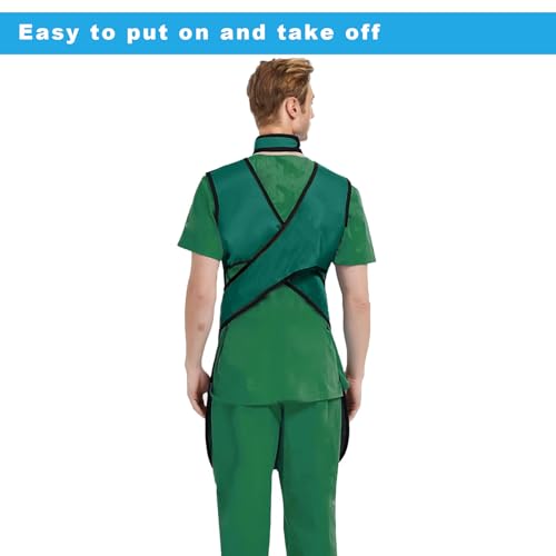 Image of Xray Radiation Apron Shield Half Lead Apron for 0.5mmpb X-Rays Grass Green L with Lead Thyroid Shield Collar Lightweight