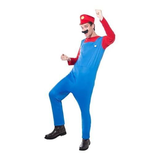 Rubies Disfraz Fontanero para adulto, Jumpsuit con gorra y bigote, Talla única, para Despedidas, Carnaval, fiestas y cosplay