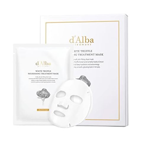 Dalba white truffle nourishing treatment sheet mask, hyaluronic acid, white truffle for hydration and elasticity care, skin-fit sheet mask, 5ea Cover