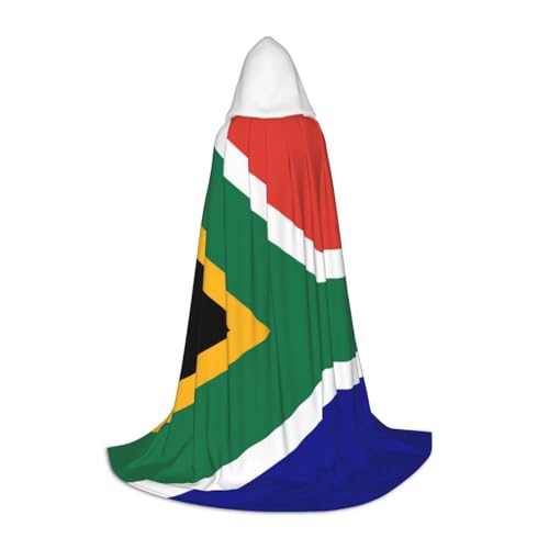 Cape à capuche drapeau sud-africain longue pour costume Halloween et bal masqué