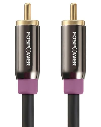 Image of FosPower 35FT RCA Subwoofer Audio Cable S /PDIF 24K Gold Plated Male to Male | Heavy-duty RCA to RCA subwoofer cable featuring 24K gold-plated connectors, dual shielding & corrosion resistance.
