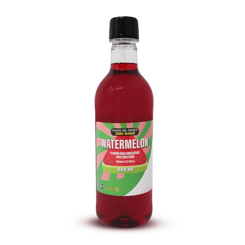 500ml Watermelon Soda Concentrate - Zero Sugar and Calories - Make 12.5 litres of Fizzy Carbonated Drink - No Strange Aftertaste