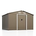 Kurapika 10 x 8FT Outdoor Storage Shed Waterproof, Large Garden Tool Shed with Air Vents and Lockable Sliding Door, Shed Storage House, Metal Shed Outdoor Storage for Garden, Patio, Backyard, Lawn