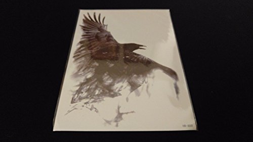 Inspire Dream Play Gothic Series Black Crow Raven Bird Temporary Color Tattoo Waterproof