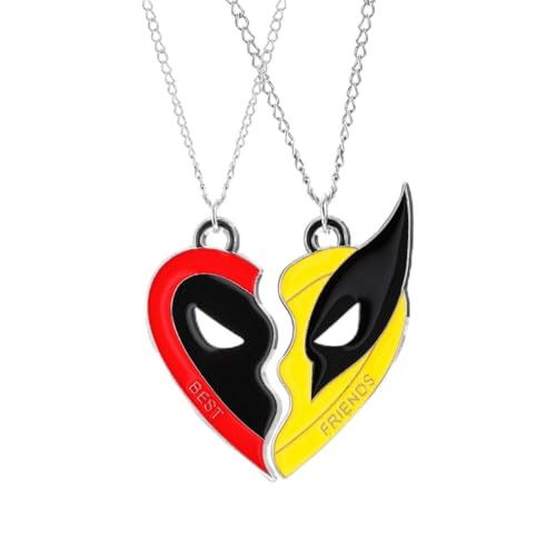 Sansion Best Friend Necklace -Friendship Necklace Set- Stainless Steel Half Heart Pendant Couples Jewelry Accessories - Halloween Birthday Valentines Day Gift for Men Women (Style1)