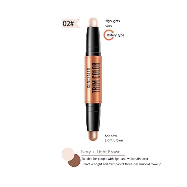 Emirde-Double-Headed-Highlight-Stick-Contour-and-Highlighters-Stick-Contour-StickConcealer-Contour-Highlighters-Stick-Make-up-Concealer-Contouring-Cream-Set-Face-Highlighters-Sticks Emirde Double-Headed Highlight Stick, Contour and Highlighters Stick, Contour Stick,Concealer Contour, Highlighters Stick, Make up Concealer Contouring Cream Set Face Highlighters Sticks
