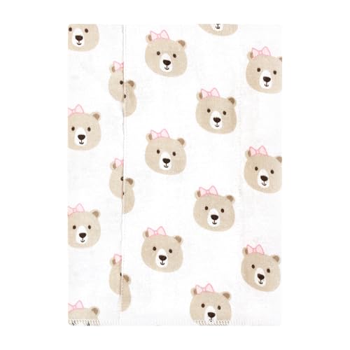 Image of Hudson Baby Unisex Baby Flannel Burp Cloth 7pk, Pink Taupe Bear, One Size
