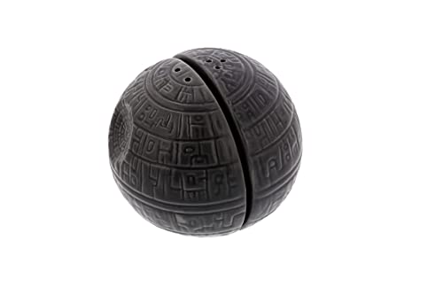 Best Brands Star Wars Ceramic Salt and Pepper Shaker Set – Death Star Shaped Ceramic Pots for Salt, Pepper, Spices, & Seasonings - Easy