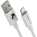 PowerBear Long iPhone Charger 10 ft [MFI Certified] Durable Silicone - White
