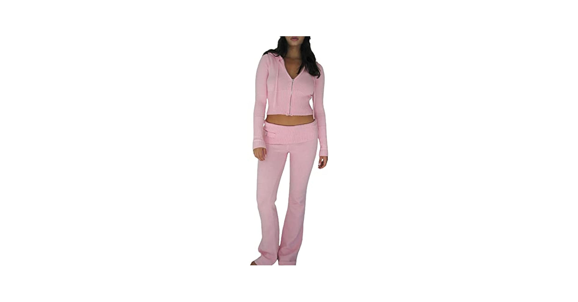 Amazon.com: Women Ribbed Knit 2 Piece Outfits Long Sleeve