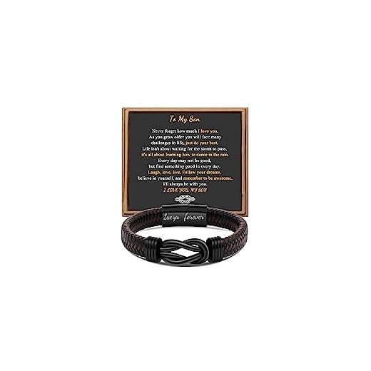 JoycuFF Gifts for Son Men Bracelet Personalized Infinity Knot Bracelet for Men Inspirational Birthday Christmas Graduation Gifts for Son from Mom Dad