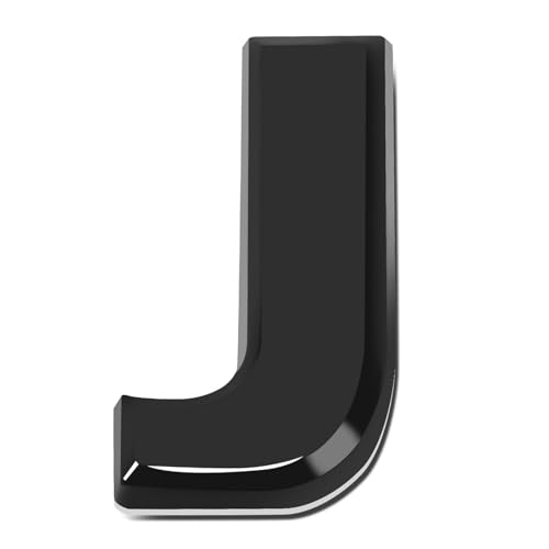 Image of DNA Motoring EM-L-LETTER-J-BK Black Letter Metal Decal Emblem Badge Sticker for Auto Car Truck Motorcycle Logo - J
