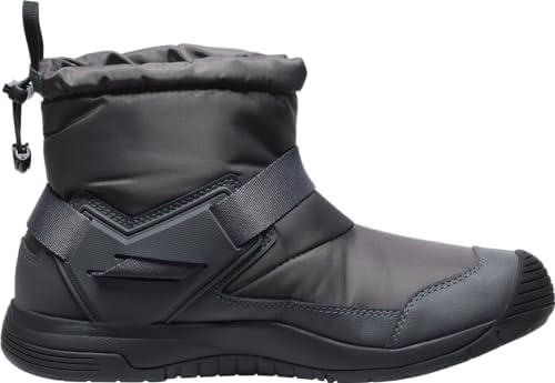 KEEN Men's Hoodromeo Waterproof Mid Height Insulated Pull On Snow Boots, Magnet/Black, 10.5 | Image 1