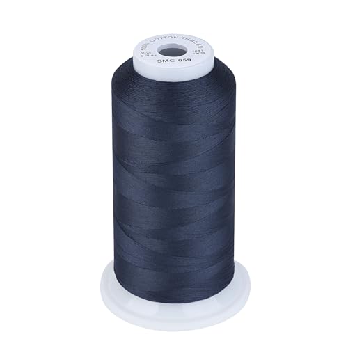 Simthread 100% Cotton Thread 50wt 1641 Yards Navy for Home Sewing Quilting Machine