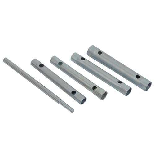 Dapetz ® 5-Piece Monoblock Tap Spanner Set with Tommy Bar, 8mm - 13mm Hex Metric Box Spanner Wrench, Shower Valve Socket Wrench, Water Tap & Horseshoe