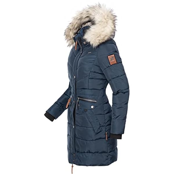 Navahoo Paula Abrigo Guateado Largo de Invierno para Mujer con Pelo 12 Colores XS-XXL