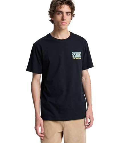 Quiksilver T-shirt à manches courtes coupe regular Ripples Noir col rond souple
