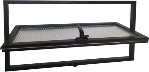 CATANK Ventana de casa giratoria de 360°, Ventana Rectangular de Metal empotrada, Ventana de ventilación de Repuesto para cobertizo, sótano, casa móvil, Ventana con manija (Negra, 60 x 30