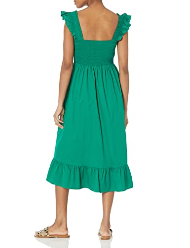 Image of The Drop Womens Kimi Ruffled Shoulder Smocked Midi Dress