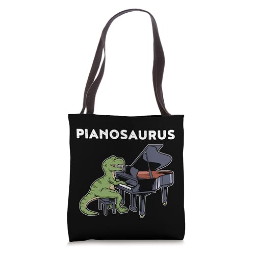Grand Piano Gift Kids Pianist Gift Dinosaur Music Piano Tote Bag miniatura 1