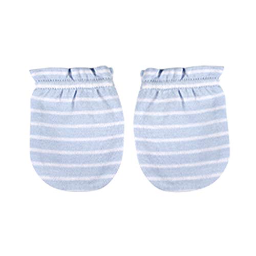 Newborn Baby Soft Cotton Organic Cap and Mitten Set Sunny Hatsfor Hospital Baby Boy and Girl(0-6 Months) Blue14