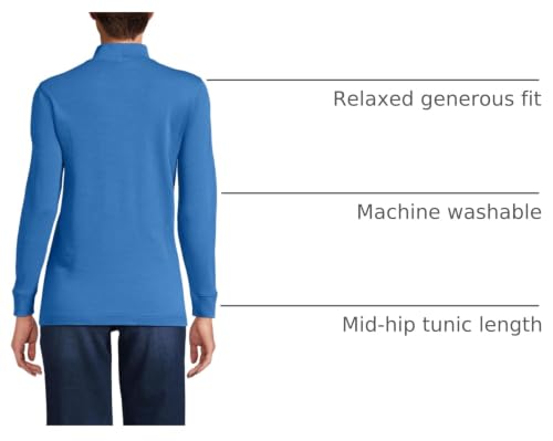 Image of Lands' End Women's Relaxed Cotton Long Sleeve Mock Turtleneck Shirt