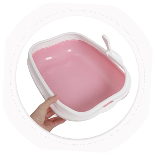 Arenero semi cerrado para gatos Toddmomy color rosa miniatura 3