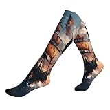 YANYU Fantasy - Calcetines unisex con estampado de barco pirata, para correr, para atletas, viajes, vuelos largos, 1 Negro, talla única