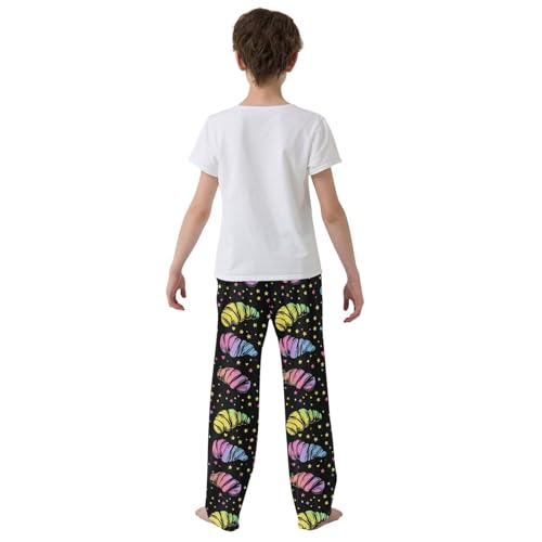 Pajama Bottoms, Pajamas Long Pant Neon Croissant Lounge Wear Elastic Waist Sleep Pants Soft Pjs Sleepwear3