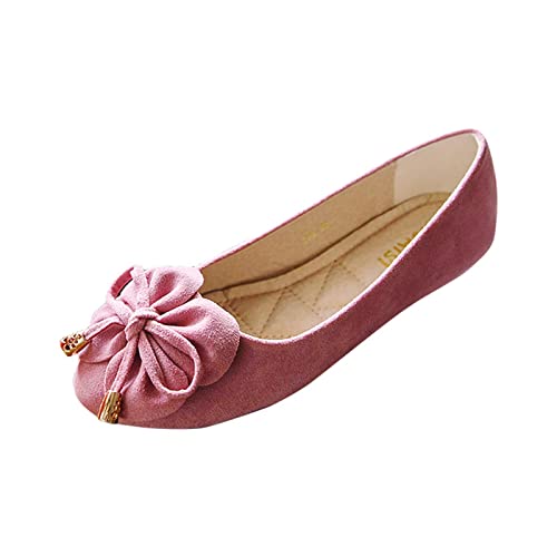 Chaussures plates pour femme avec bowknot taille 42 rose