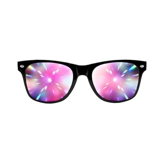 GloFX Ultimate Diffraction Glasses - Black - 3D Prism Effect EDM Rainbow,Black,